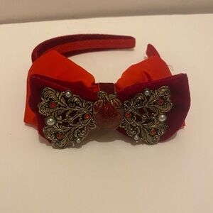 Disney Store Snow White DELUXE Costume Headband Red Velvet Apple